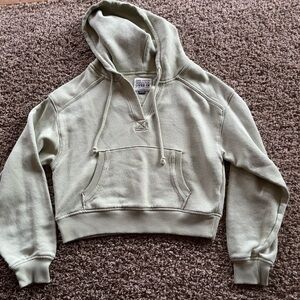 Women's Cropped Hoodie - Light Green